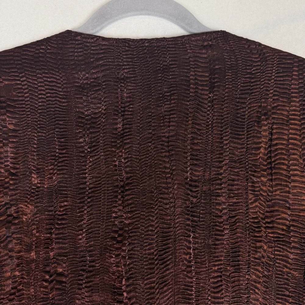 Ruby Rd Jacket Womens 12 Brown‎ Textured Button Front 3/4 Sleeve Lined Career